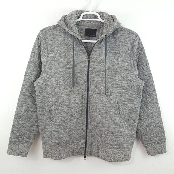 Gray Quilted Hoodie Jacket 